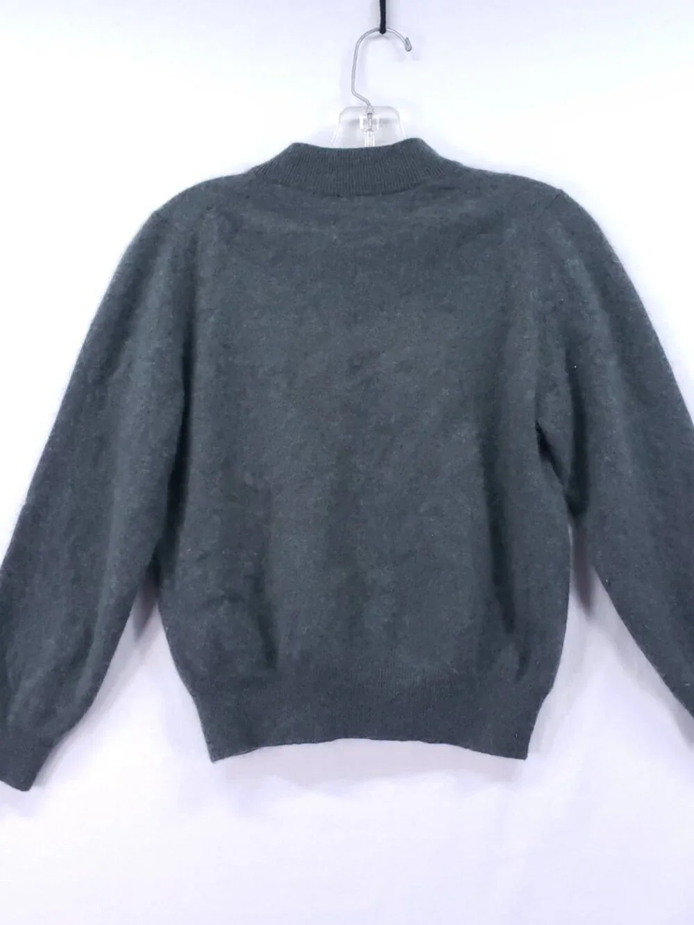 Charter Club 2 Ply 100% Cashmere Sweater Size L Pullover Mock Gray Preppy